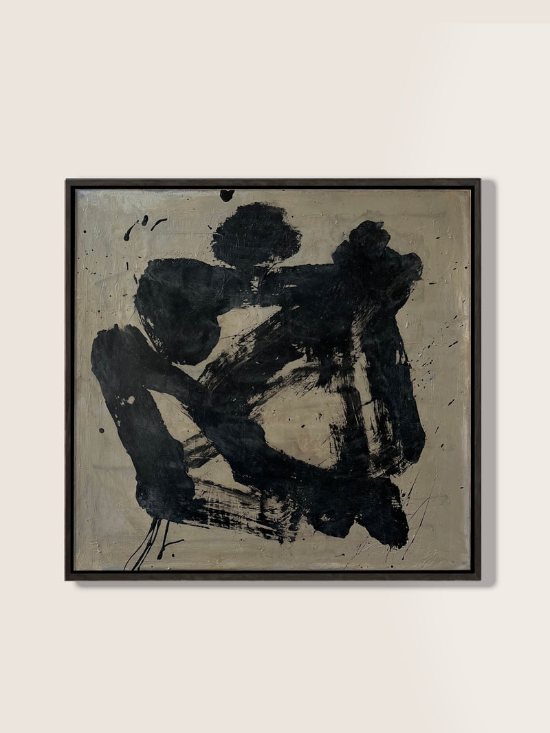 "Cape Cod" Painting in Oil and Ink on Raw Canvas by Médecine | The Oblist