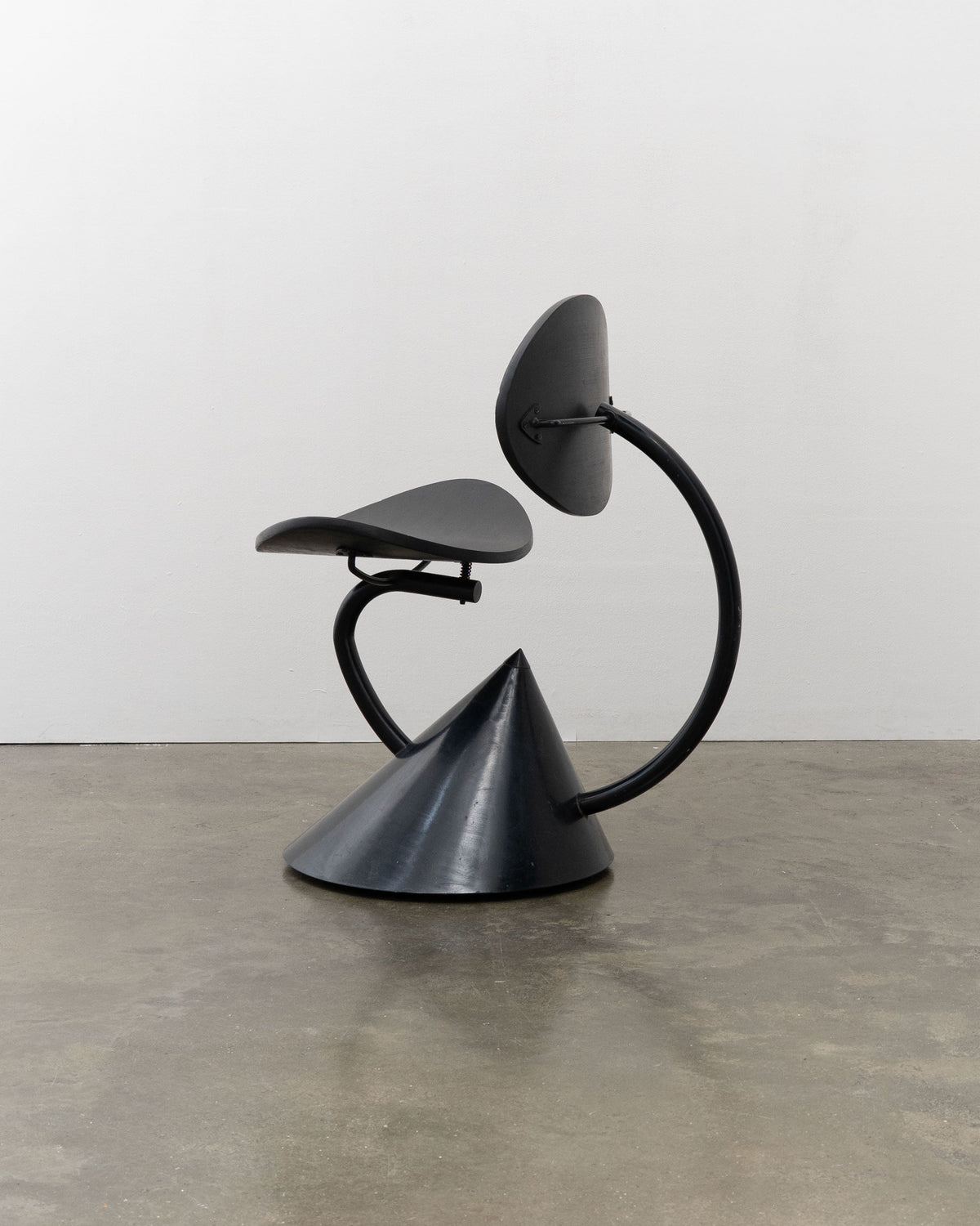 Hotel Zeus Chair by Ron Arad for Zeus, 1992 — side view highlighting black metal design
