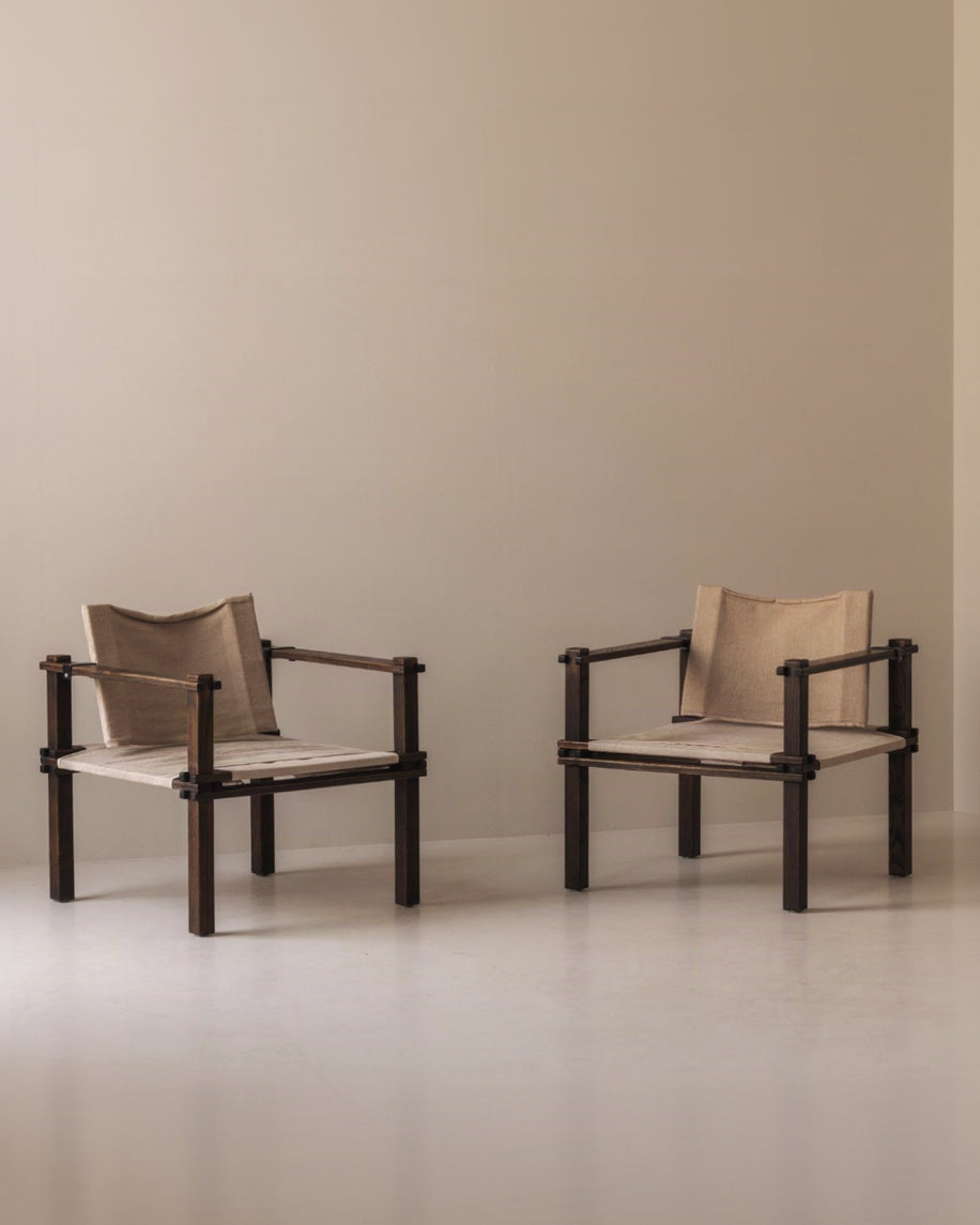 Set of Two Safari Easy Chairs by Gerd Lange for Bofinger, 1960s — side angle