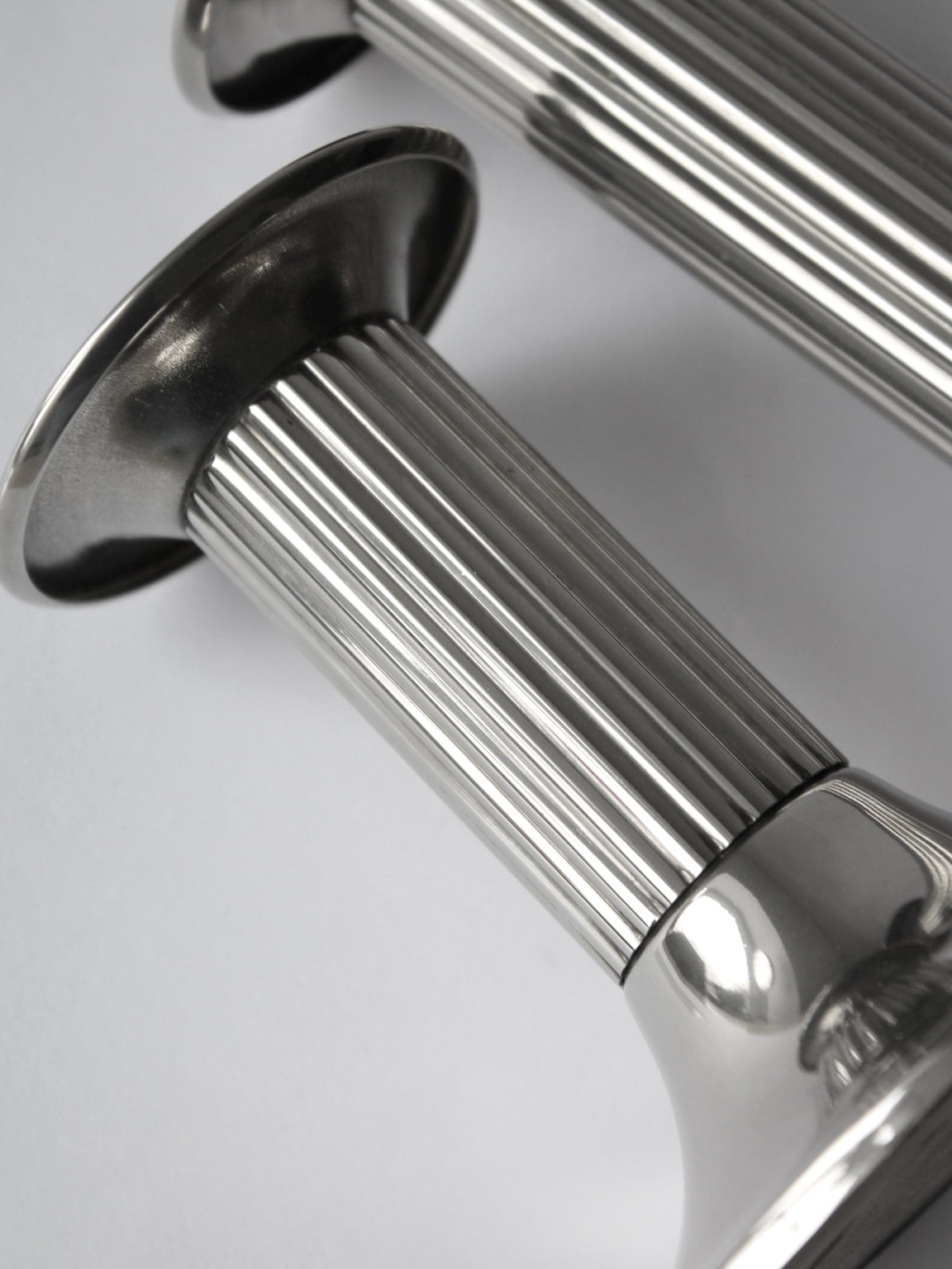 Art Deco silver plated candle holder ribbed column detail