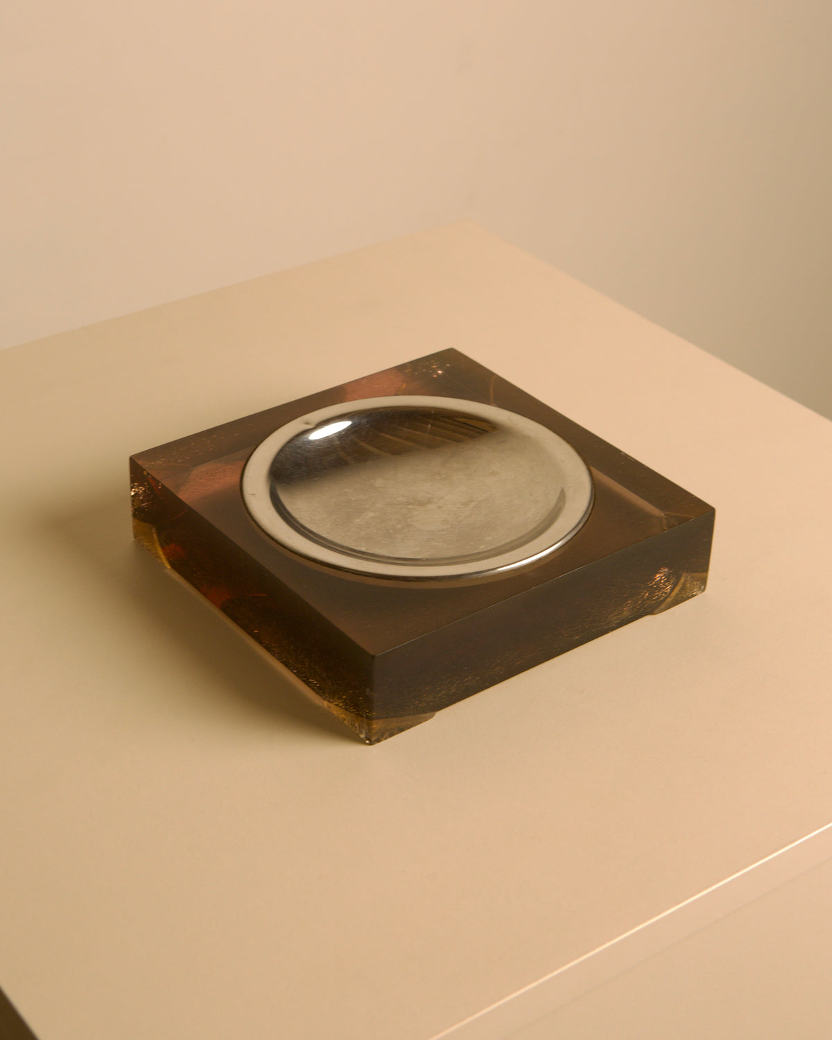 talian Square Metal and Resin Catchall Dish, 1960s by Treaptyque | The Oblist