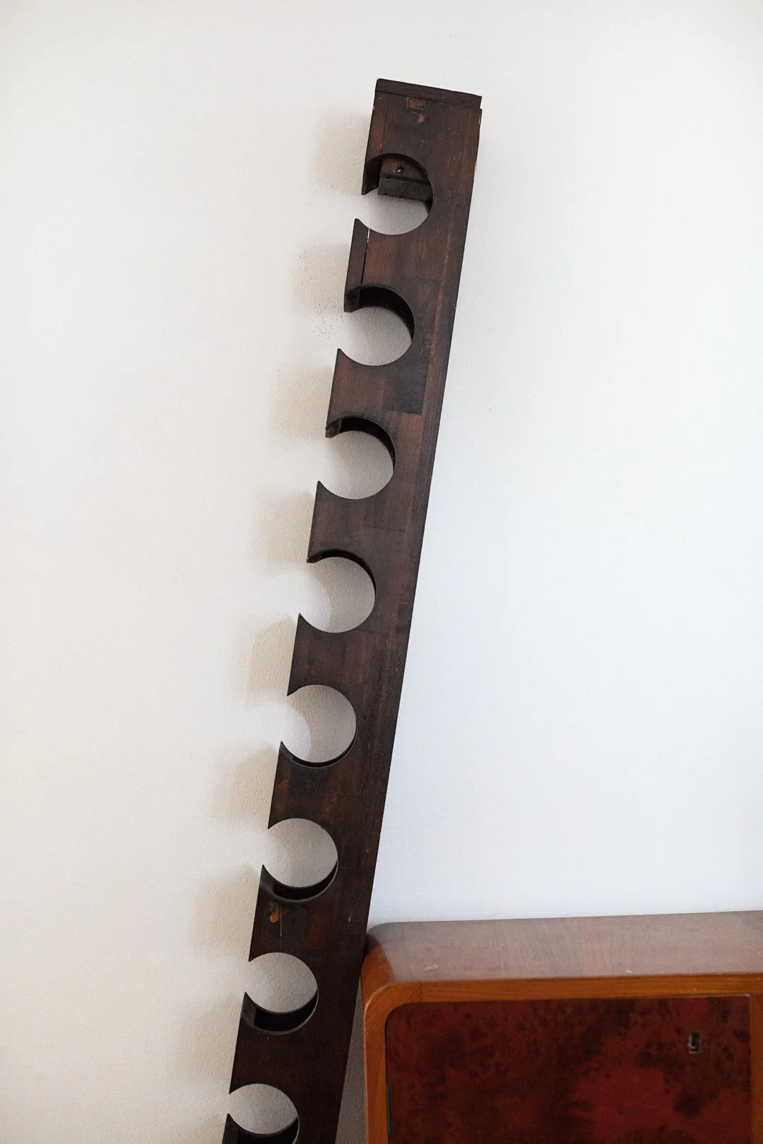 Handcrafted Brutalist wine holder with geometric design