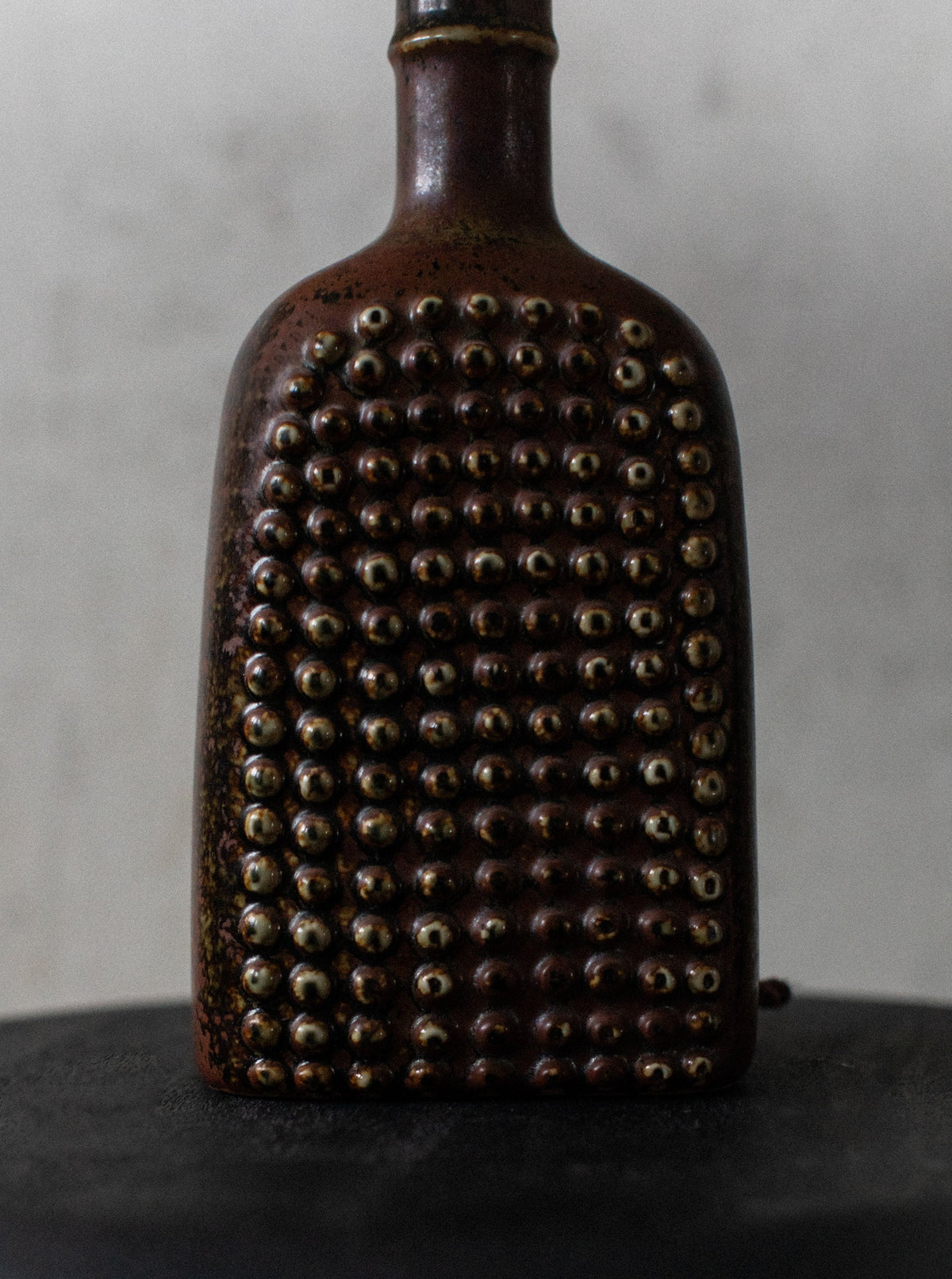 Stig Lindberg 1950's Lamp with Ceramic Base and White Shade