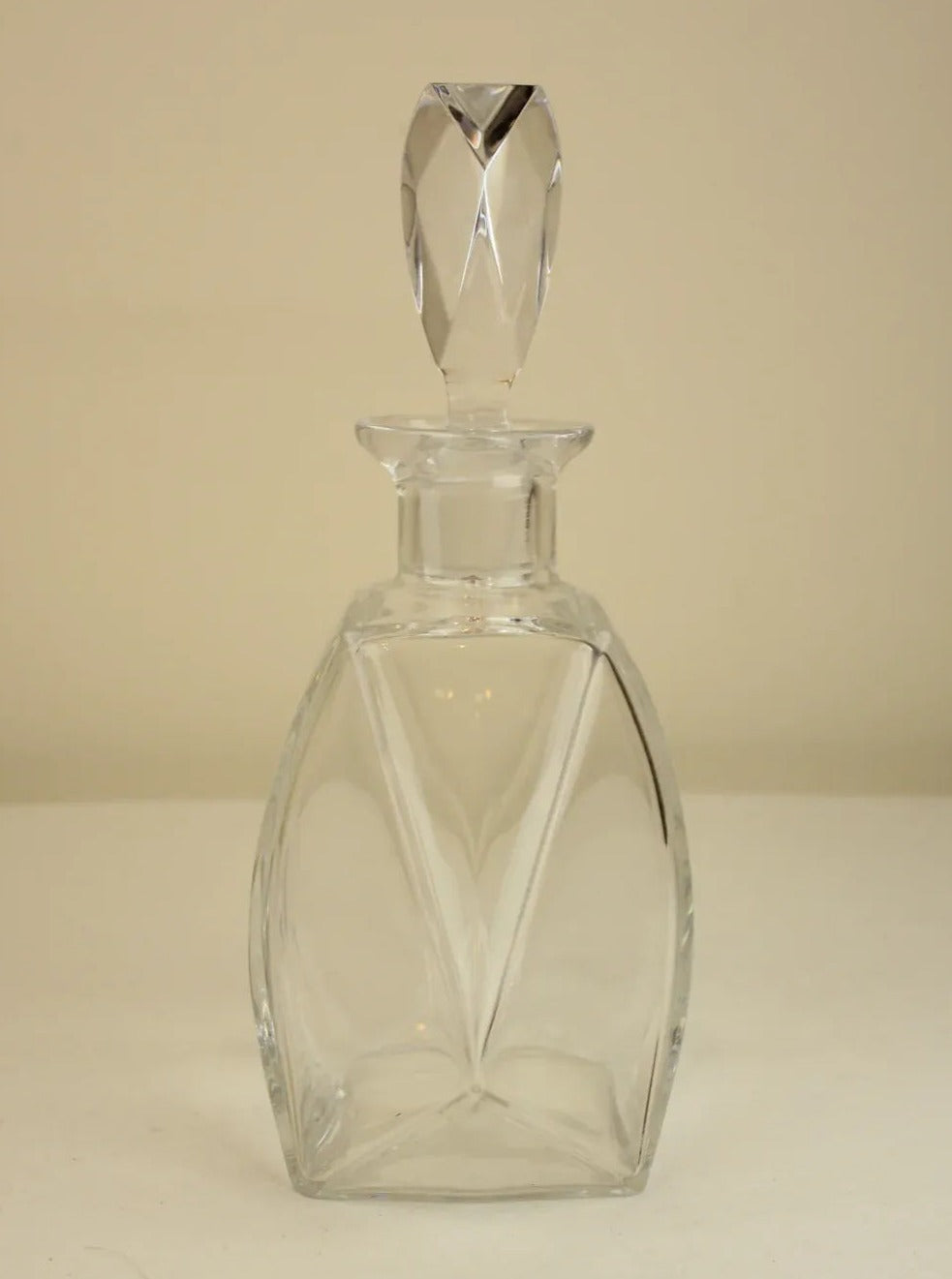 Vintage Val St Lambert Belgian crystal decanter with ornate etched design