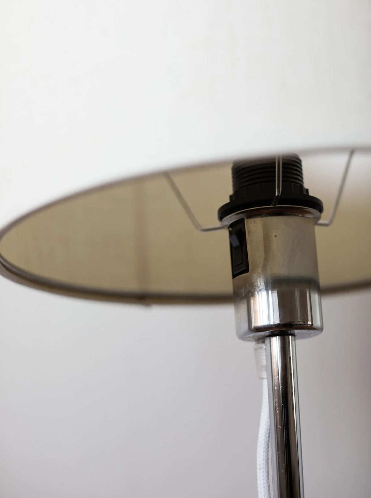  Metallic chrome finish table lamp with energy-saving LED bulb