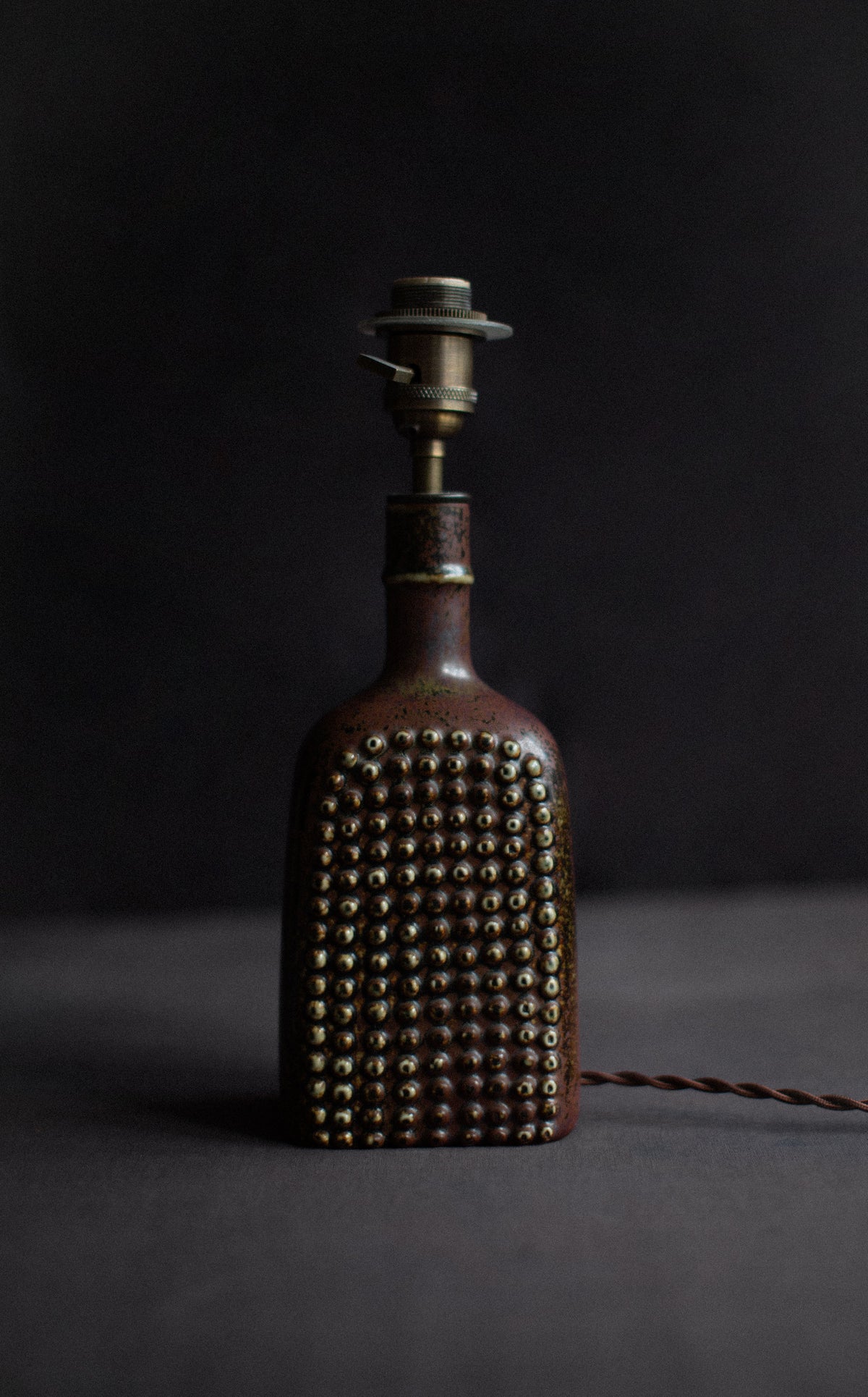 Vintage Stig Lindberg 1950's ceramic table lamp with abstract design