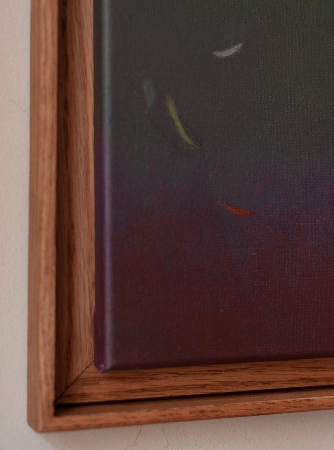 A close-up of the framed painting "Ponds and Breezes