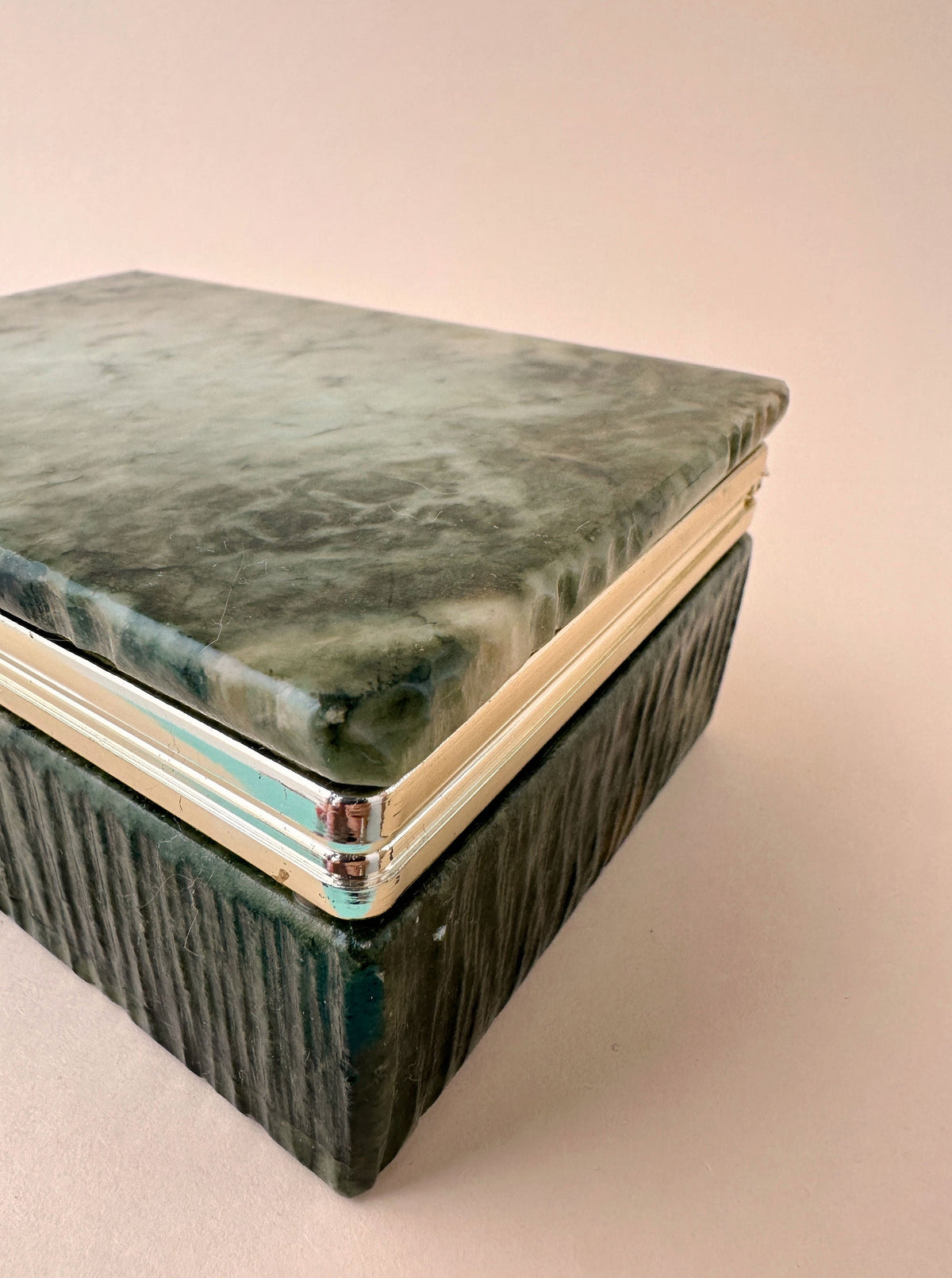Vintage Italian Green Marble Case from the 1970s, a luxurious and stylish accessory for your phone