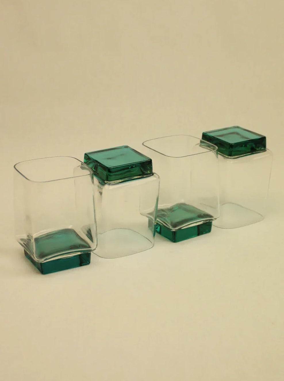 Italian Water Glasses with Ribbed Design and Flared Rims