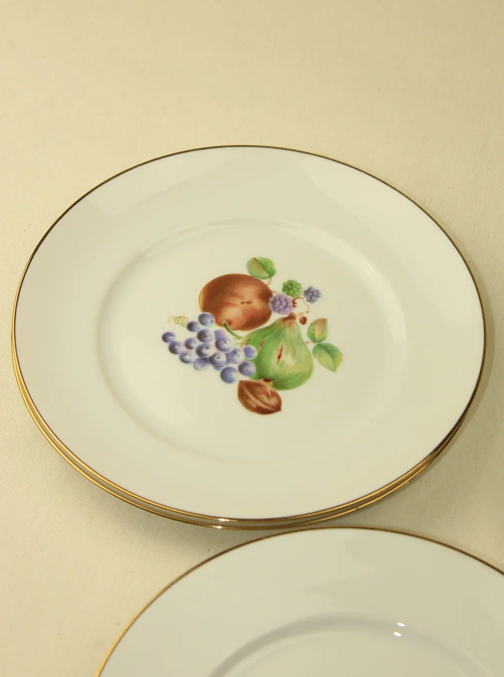 Beautiful set of 6 Italian dessert plates with vibrant hand-painted designs