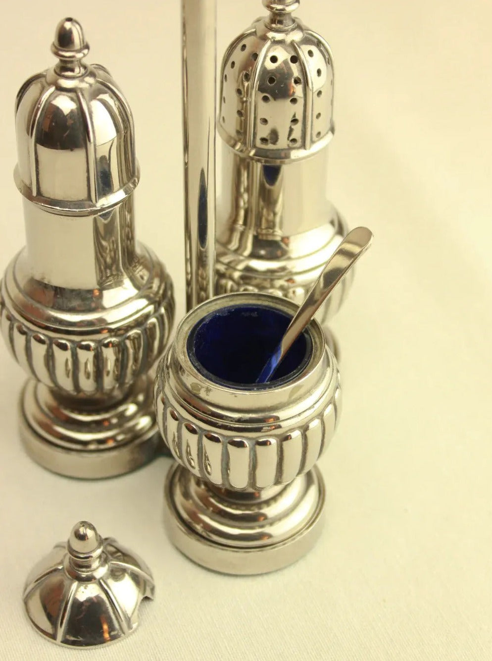 Silver Seasonings Set featuring six stylish and durable stainless steel shakers