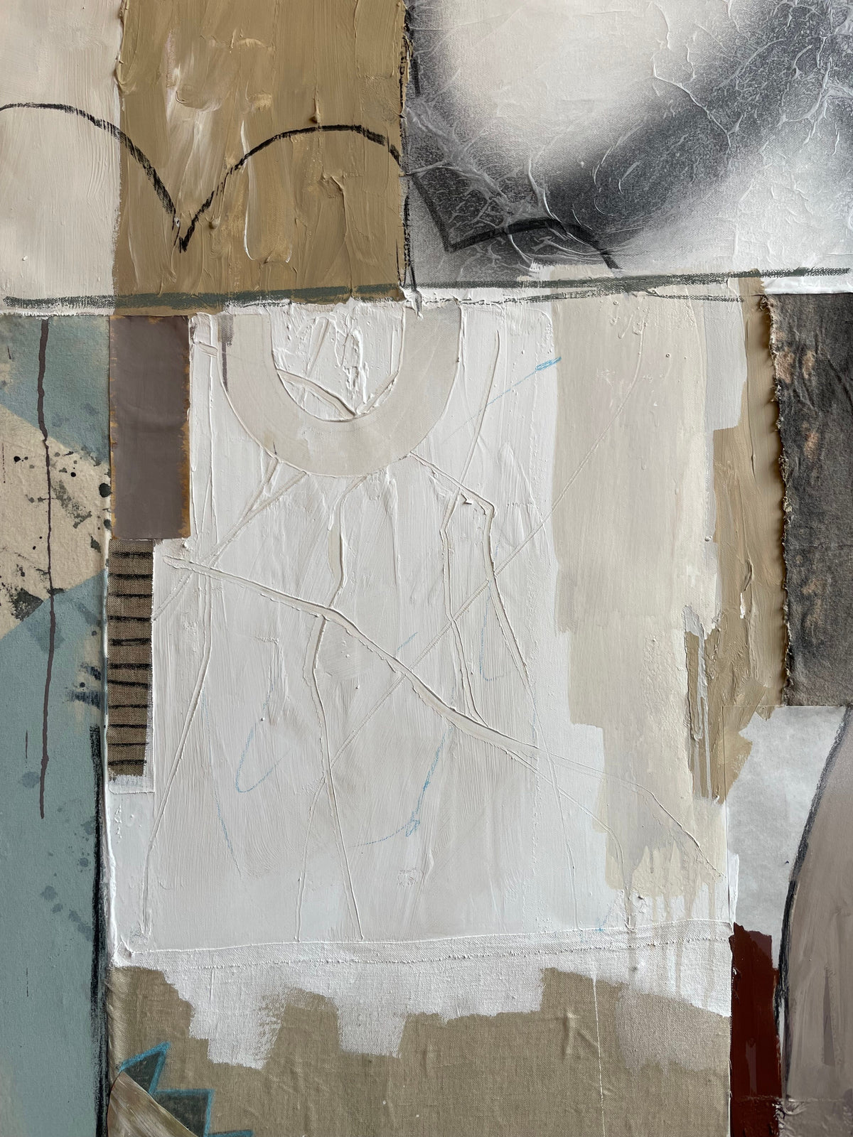 Iceberg - Collage on Canvas featuring tranquil arctic landscape